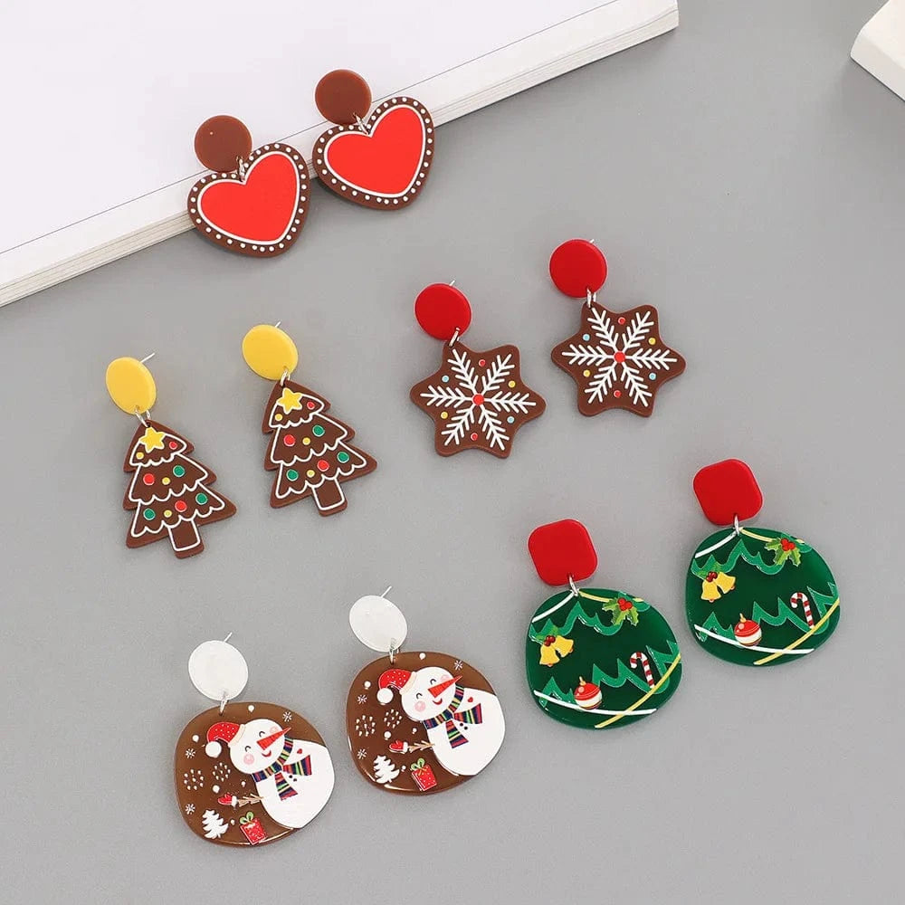 Christmas jewelry charms New Fashion Dangling Earrings Arete Navidad Jewelry for Gift