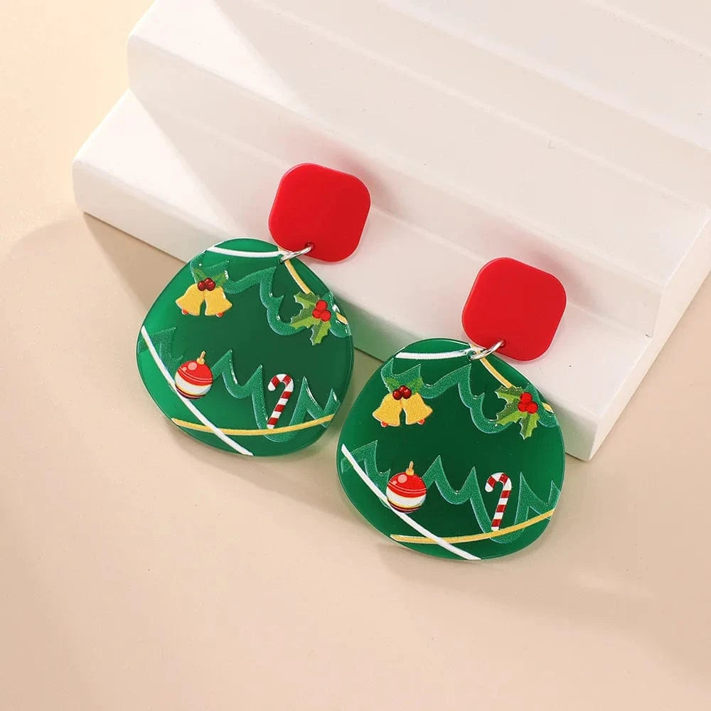 Christmas jewelry charms New Fashion Dangling Earrings Arete Navidad Jewelry for Gift