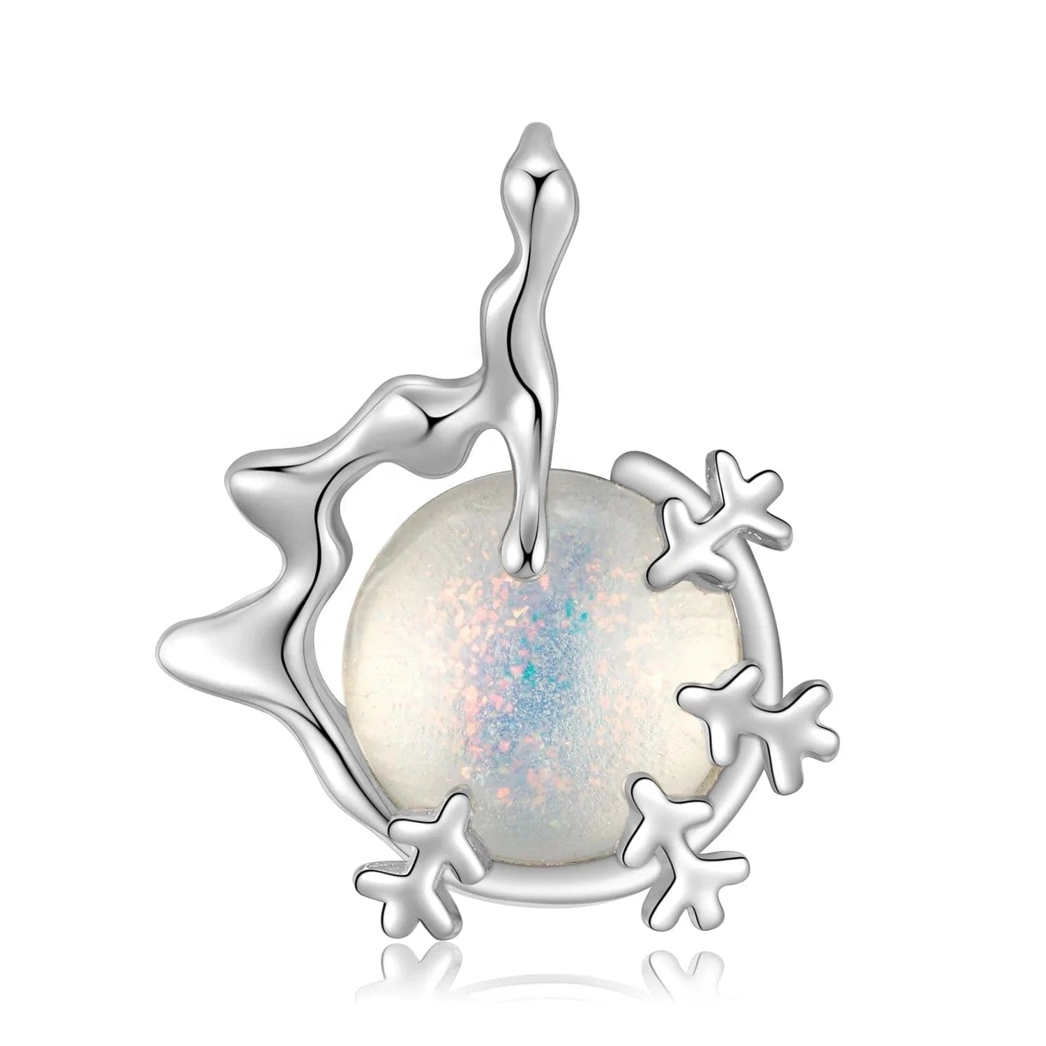 Christmas Snowflake Candy Crystal Pendant Necklace 925 Sterling Silver Necklaces Jewelry for Women Girl Gift Stock Dropshipping