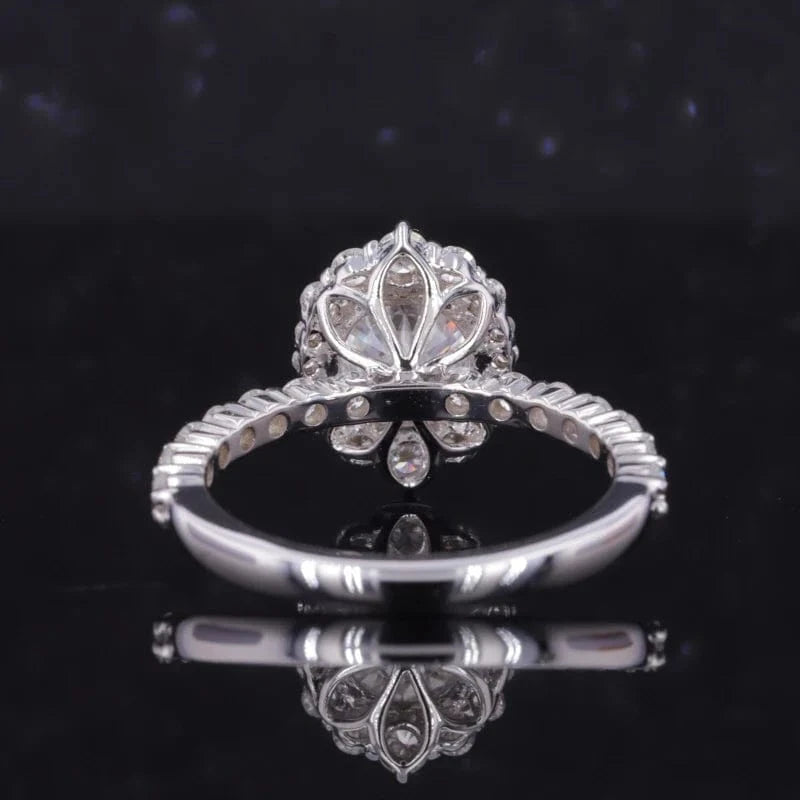 Classic 1.6ct round Brilliant Cut Lab-Grown Diamond Halo Ring 14k 18k Gold D VVS2 Synthetic IGI hpht Diamond Ring for Wedding