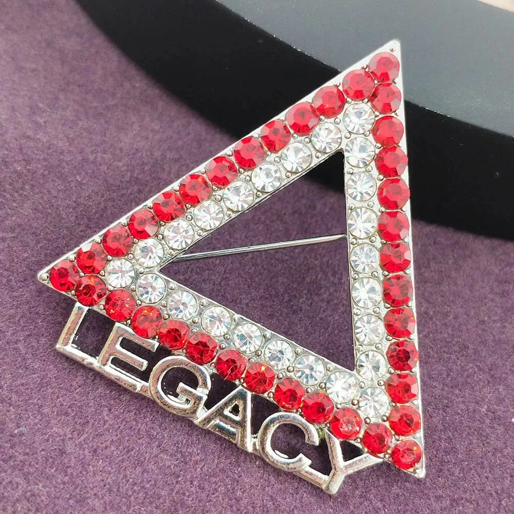 classic / 3 / Silver Plated DST Moden Delta Sigma Theta Signature Greek Letters Pearl Cursive Rhinestone Pin