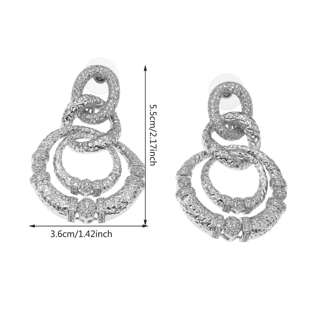 classic / As the picture Yulaili High Quality American Diamond Cubic Zirconia Stones Earrings Women Party Costume Accessories Factory Jewelry Wholesale