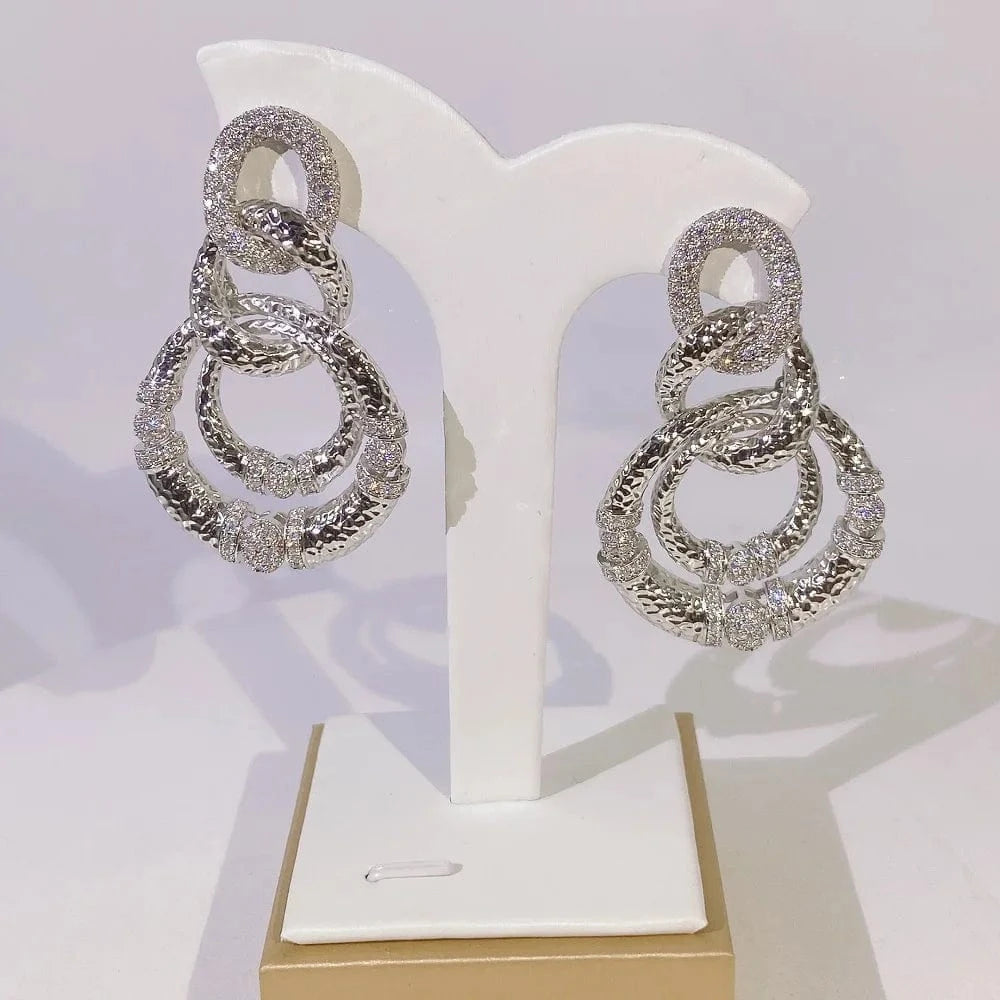 classic / As the picture Yulaili High Quality American Diamond Cubic Zirconia Stones Earrings Women Party Costume Accessories Factory Jewelry Wholesale