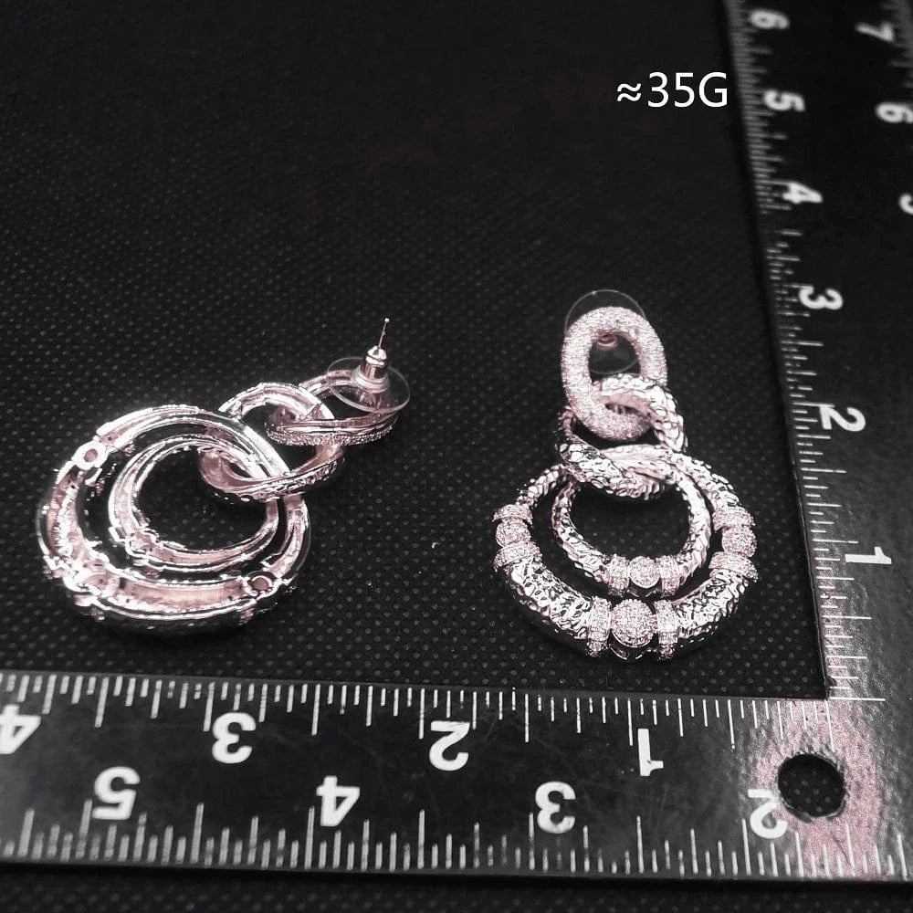 classic / As the picture Yulaili High Quality American Diamond Cubic Zirconia Stones Earrings Women Party Costume Accessories Factory Jewelry Wholesale