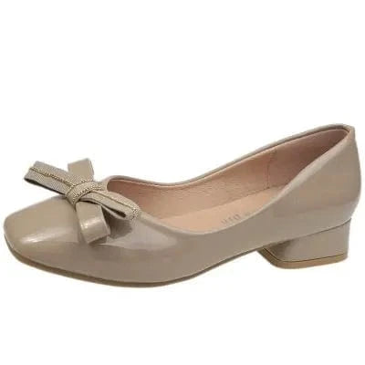Classic Bridal Wedding Shoes Woman Metal Decoration Pumps Bowknot High Heel Designer Brand Chunky Heels Shoes Ladies Dress Pumps