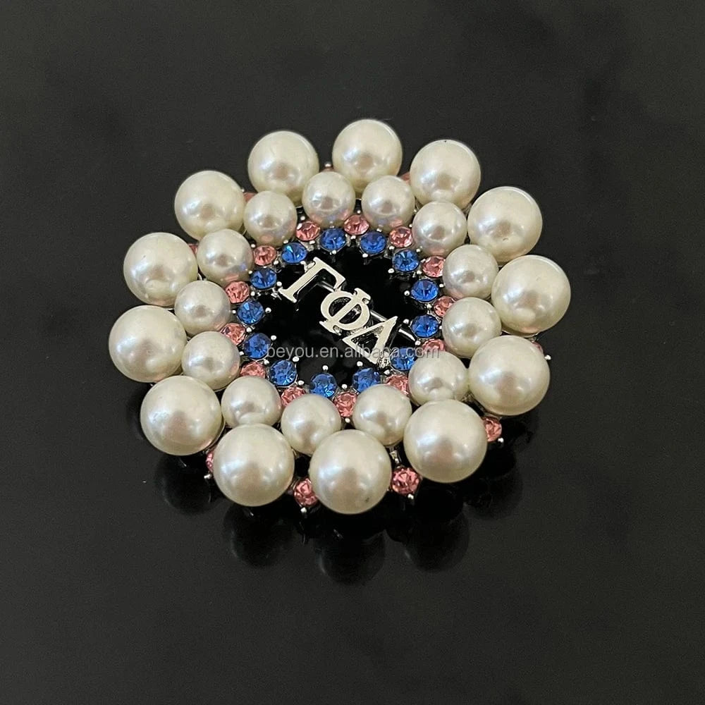 classic / butterfly / Silver Plated Pink Sky Blue Rhinestone Gamma Phi Delta Brooch  Butterfly Letter Sisterhood Sorority Lapel Pins Women Party Decor Jewelry