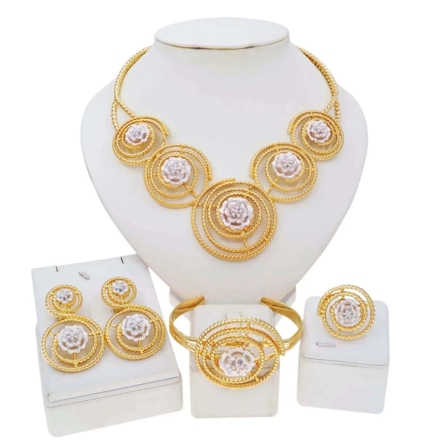 classic / can be adjusted / Gold Yulaili Wholesale Romanian Gold Style High Quality Jewelry Set Women Fashion Pendant Party/Daily/Wedding Wearing Jewelry Sets