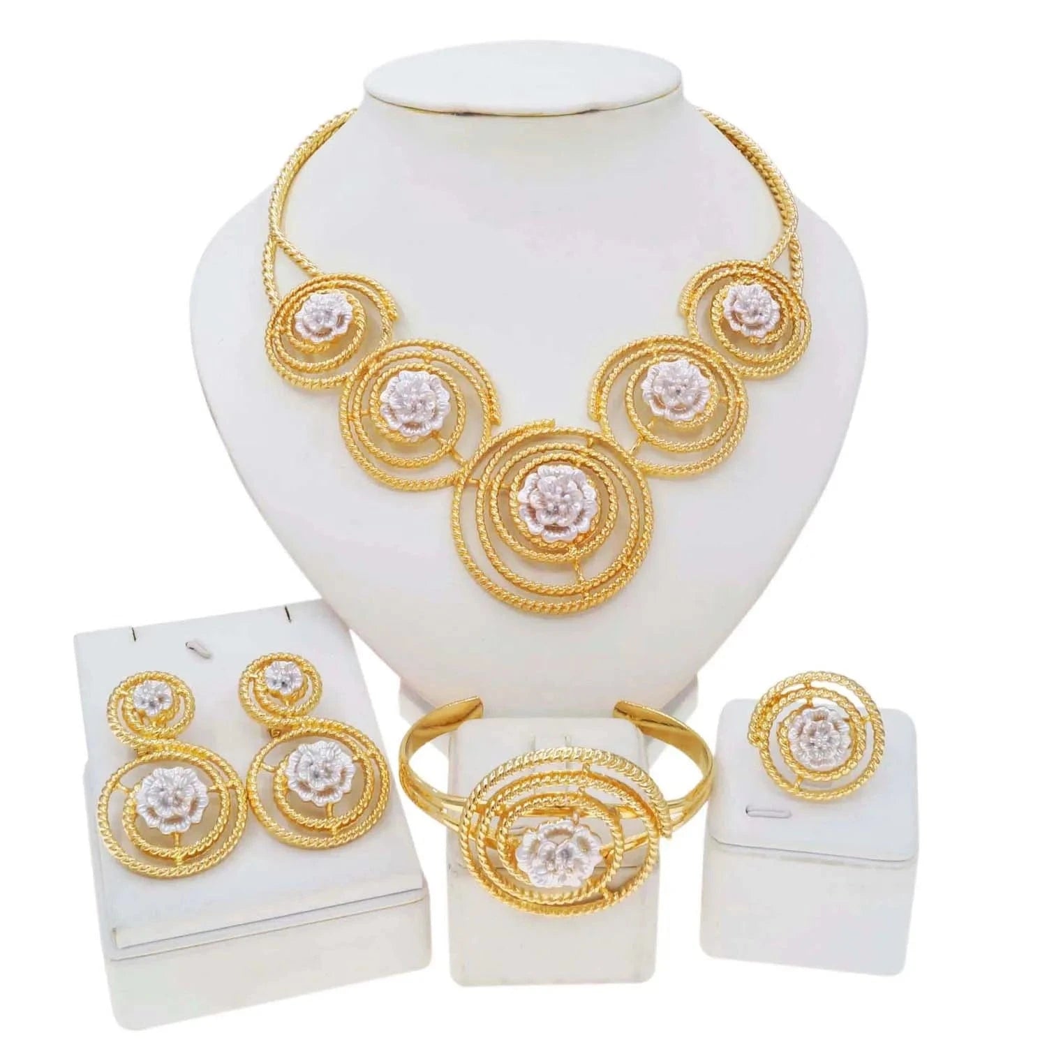 classic / can be adjusted / Gold Yulaili Wholesale Romanian Gold Style High Quality Jewelry Set Women Fashion Pendant Party/Daily/Wedding Wearing Jewelry Sets