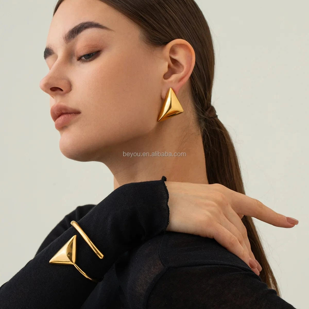 classic / classic / 1 DST Inspiration Copper Geometric Drop Hollow Triangle Delta Earring For Women Dangle Earrings Punk Jewelry Gifts