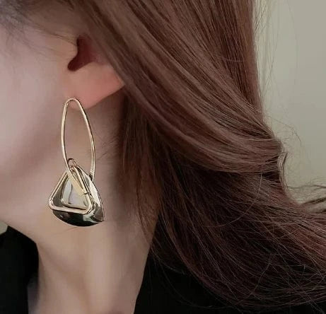 classic / classic / 1 DST Inspiration Copper Geometric Drop Hollow Triangle Delta Earring For Women Dangle Earrings Punk Jewelry Gifts