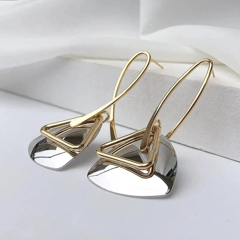 classic / classic / 1 DST Inspiration Copper Geometric Drop Hollow Triangle Delta Earring For Women Dangle Earrings Punk Jewelry Gifts