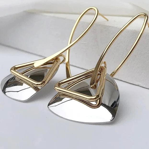 classic / classic / 1 DST Inspiration Copper Geometric Drop Hollow Triangle Delta Earring For Women Dangle Earrings Punk Jewelry Gifts