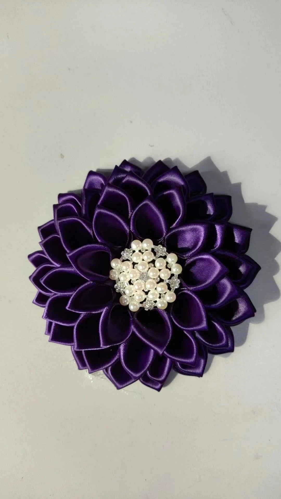 classic / Purple / Other Customized Large Handmade Ribbon Delta Red White Pink Green Sigma Pearl Soror Sorority Saint Flower Brooches