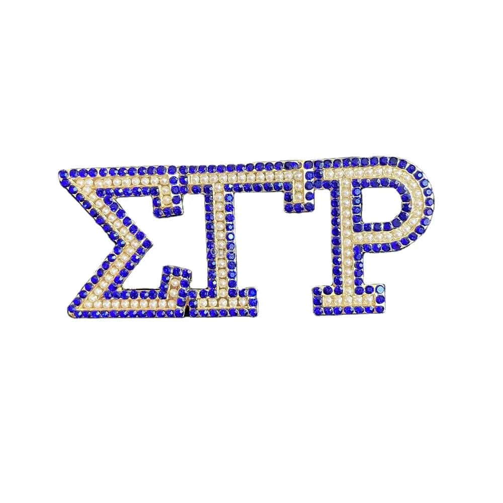 classic / SGR / Other Customized Greek Sorority Sigma Gamma Rho Brooch Yellow Blue Triple Rhinestone SGR Letter Lapel Pin Metal Jewelry Gift Brooches