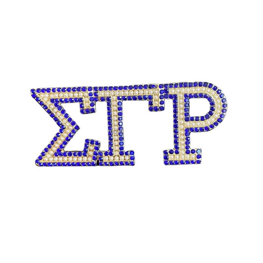 classic / SGR / Other Customized Greek Sorority Sigma Gamma Rho Brooch Yellow Blue Triple Rhinestone SGR Letter Lapel Pin Metal Jewelry Gift Brooches