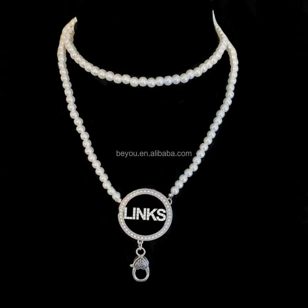 classic / silver High Quality Customized Iota Phi Lambda Neck Chain Silver Plating Pendant Inlaid Link Necklace Women's Jewelry
