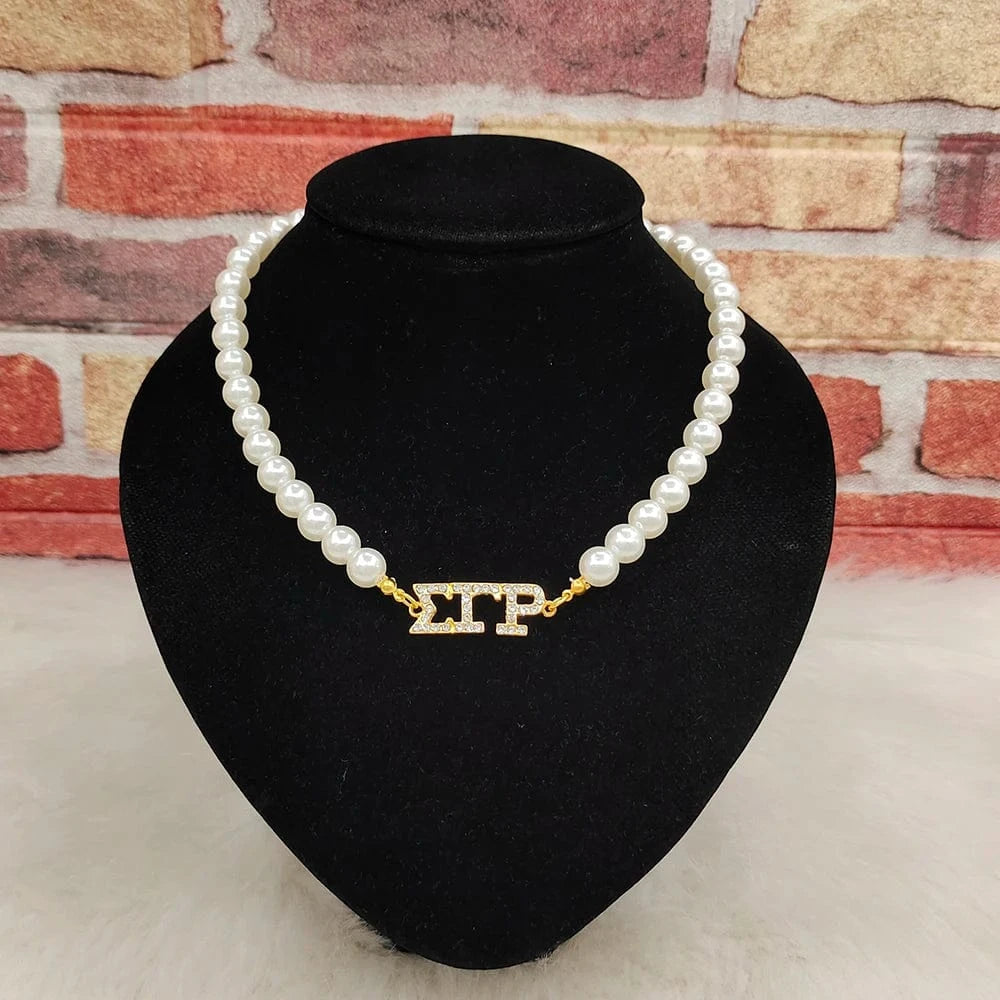 classic / silver High Quality Customized Sigma Gamma Rho Neck Chain Gold Silver Plating Pendant Inlaid Link Necklace Women's Jewelry