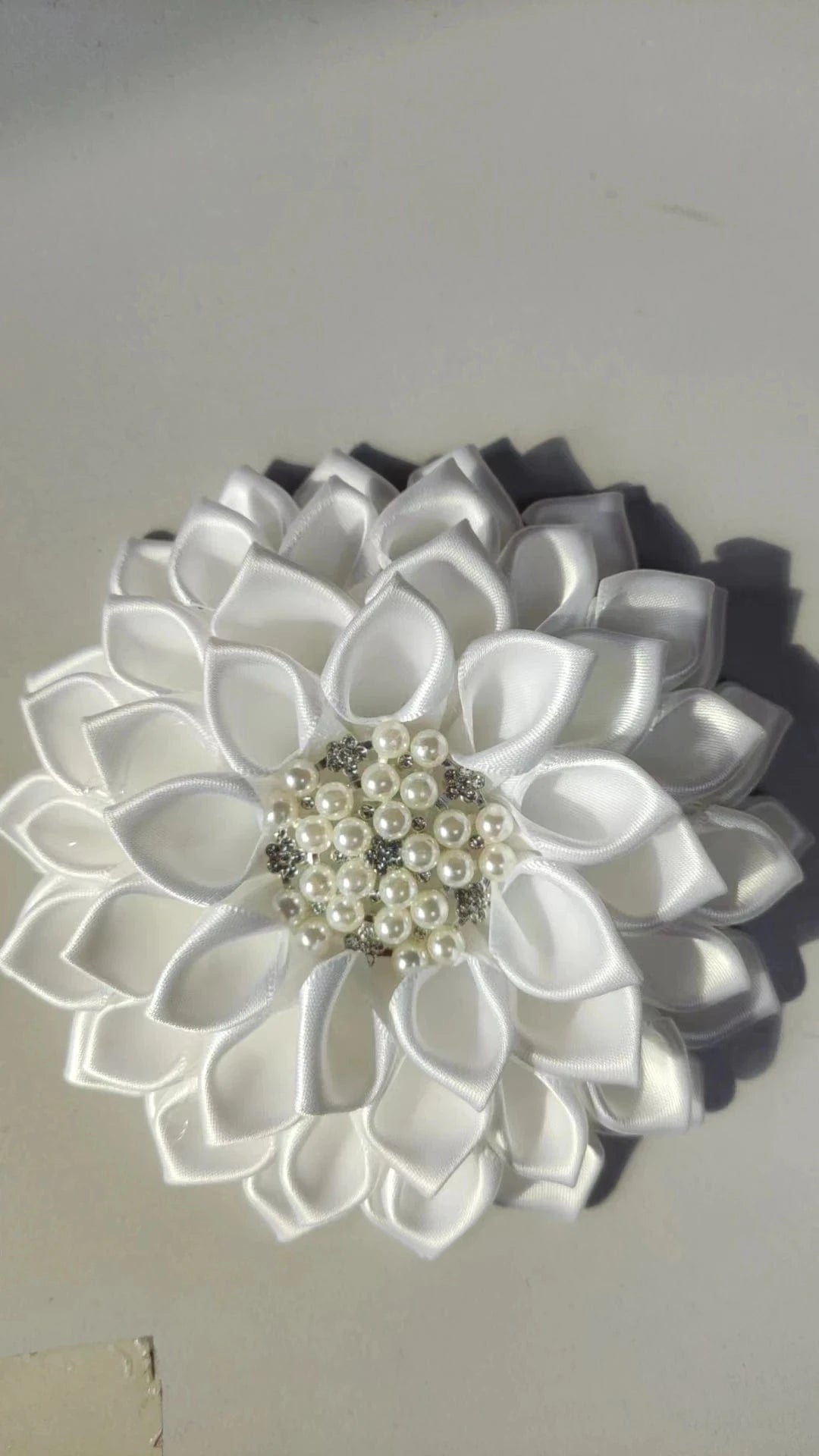 classic / White / Other Customized Large Handmade Ribbon Delta Red White Pink Green Sigma Pearl Soror Sorority Saint Flower Brooches