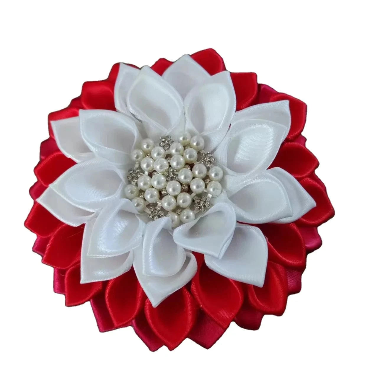 classic / White/red 1 / Other Customized Handmade Ruby Rose Delta Sorority Flower Pearl Accenets Delta Crimson Flower Corsage Saint Ribbon Brooch
