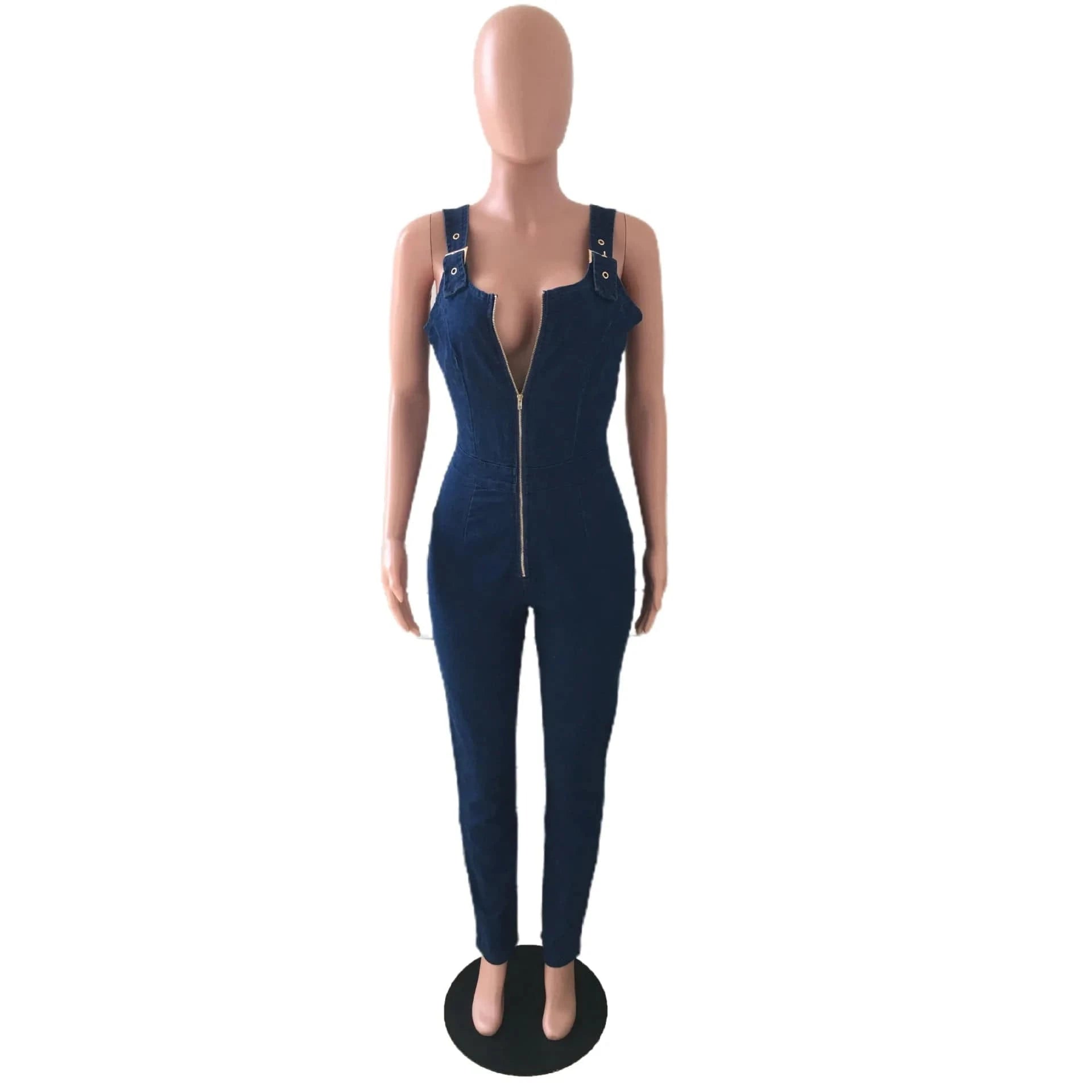 Clothing Vendors Casual Women's Denim Jumpsuit Women's summer new high elastic suspenders denim jumpsuit