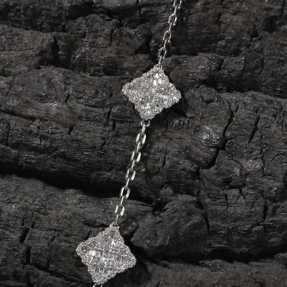 Clover Shape Diamond Bracelets Women Brass 18K Gold Plated 5A CZ Hip Hop Bracelet Fashion Jewelry Bracelets