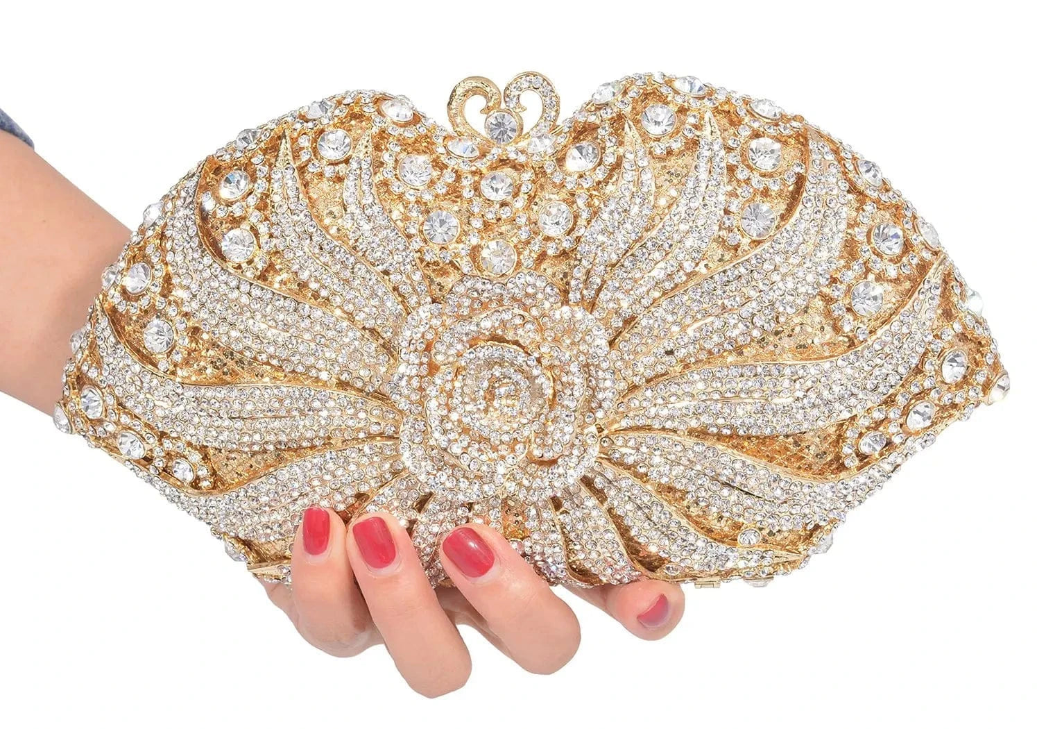 clutch Diamond Luxury Flower Rhinestone Evening Party Wedding Crystal Clutch Bag