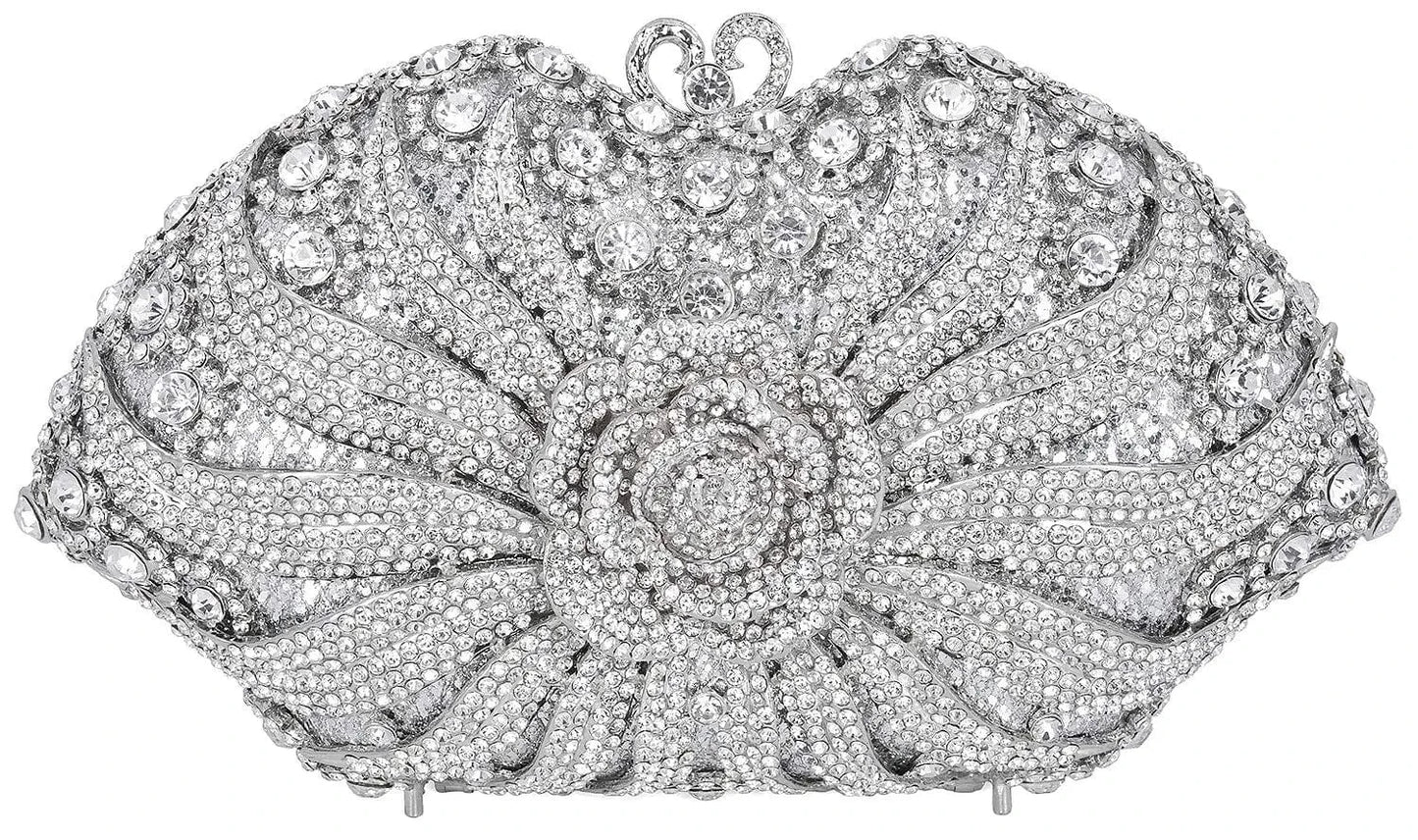 clutch Diamond Luxury Flower Rhinestone Evening Party Wedding Crystal Clutch Bag