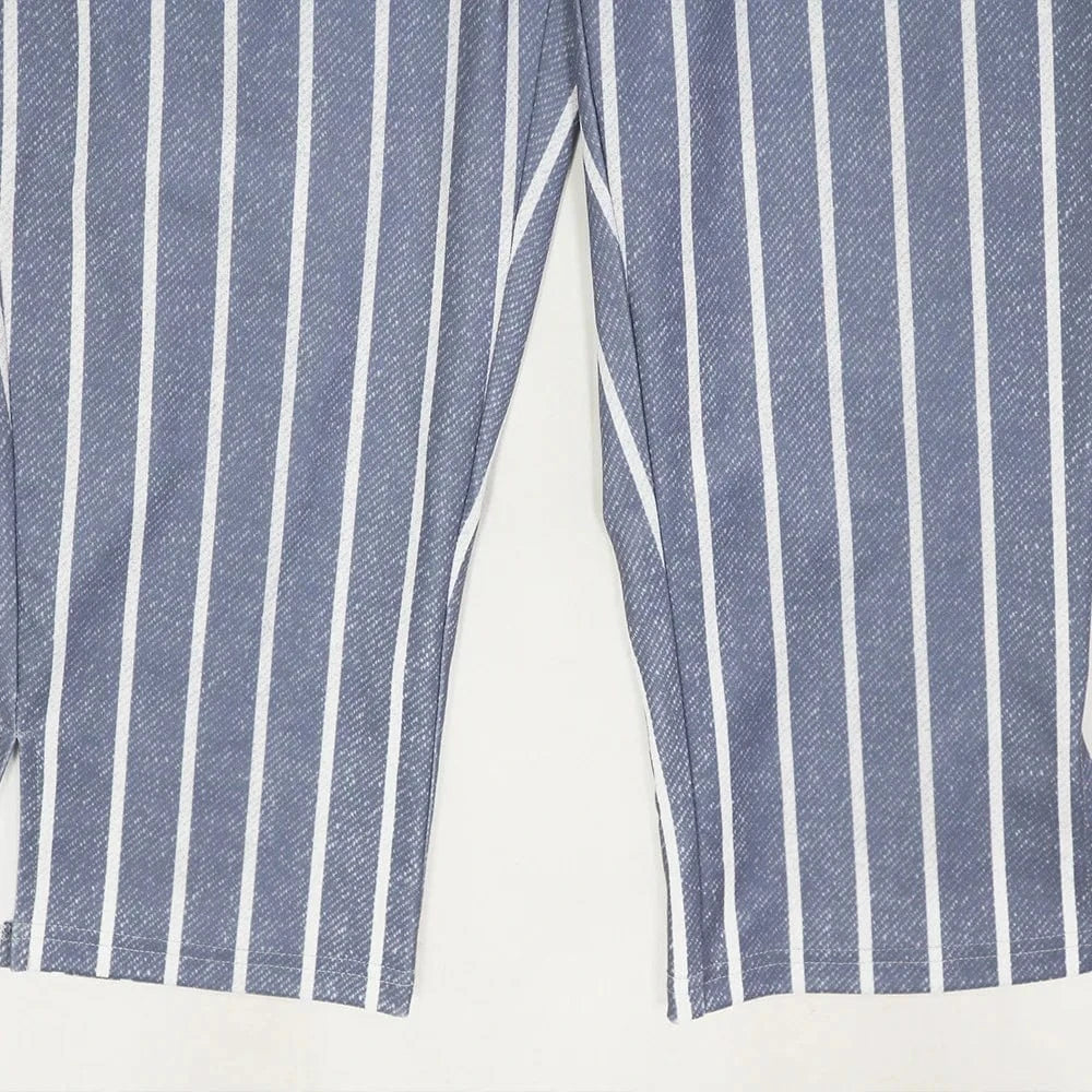 CM.YAYA Striped Printed Women's Set Sleeveless Necktie Tops and Leggings Pants 2025 Sexy Party Two 2 Piece Sets Outfit Tracksuit