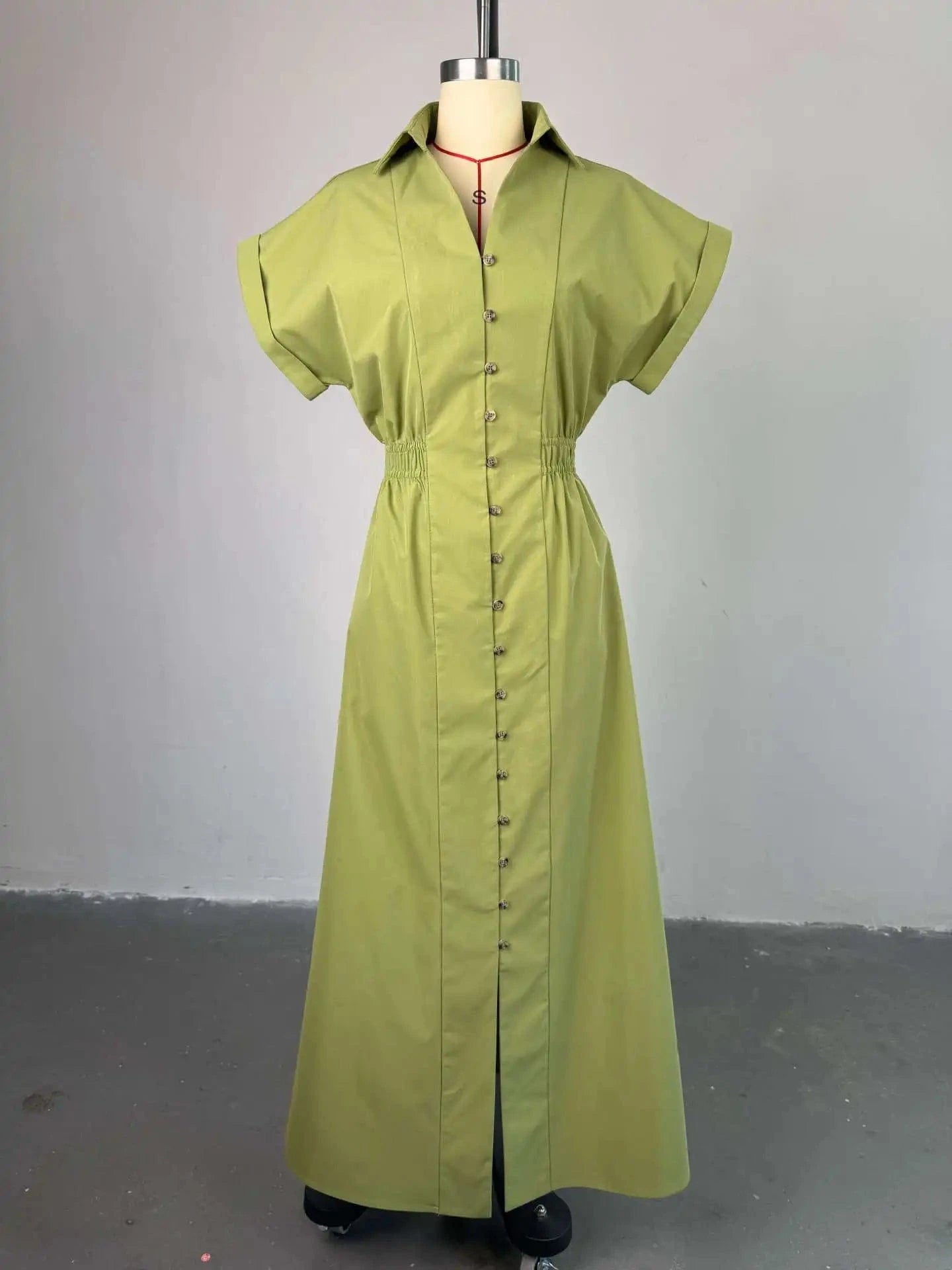 CM.YAYA Women Batwing Short Sleeve Single Breasted Long Maxi Dress 2025 Street  Birthday Evening Sexy Party Dresses Vestidos