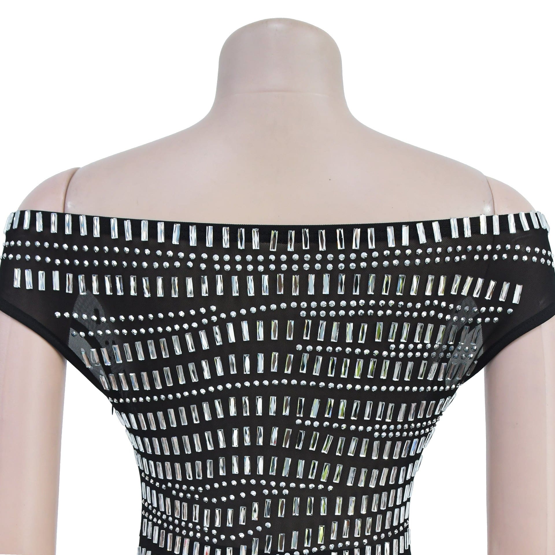 CM.YAYA Women Diamonds Hot Rhinestones Slash Neck Bodycon Mini Dress 2024 Fall Winter Sexy Party Club Evening Birthday Dresses