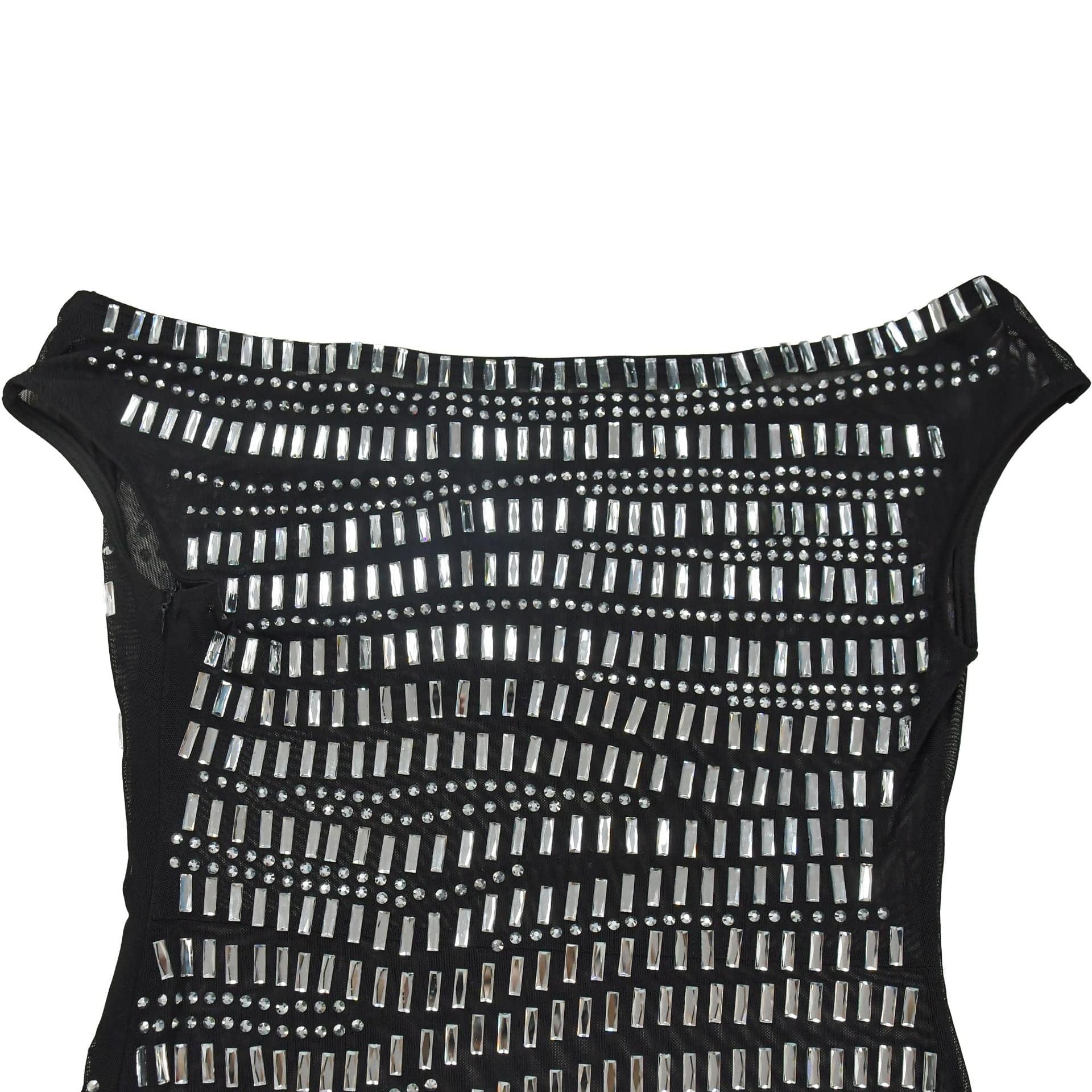 CM.YAYA Women Diamonds Hot Rhinestones Slash Neck Bodycon Mini Dress 2024 Fall Winter Sexy Party Club Evening Birthday Dresses