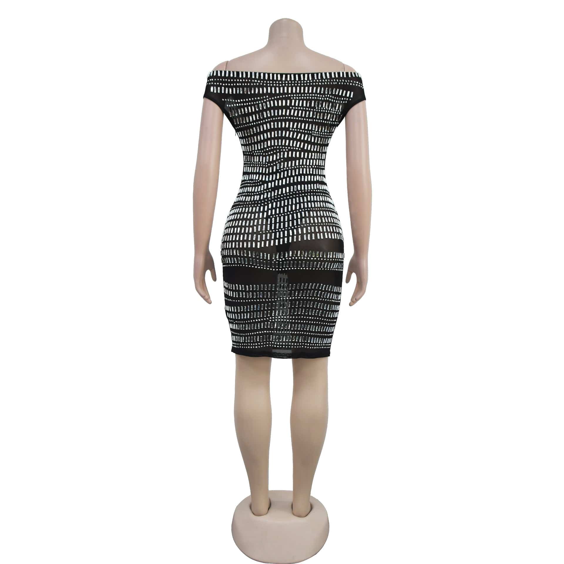 CM.YAYA Women Diamonds Hot Rhinestones Slash Neck Bodycon Mini Dress 2024 Fall Winter Sexy Party Club Evening Birthday Dresses