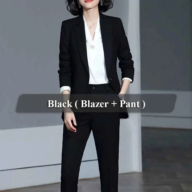 CN 2XL fit about61 kg or 134lb / Black Blazer Pant Women's Solid Green Ankle-Length Blazer and Pant Suit Single Button 2 Piece Work Wear Office Lady Style Wholesale Dropship
