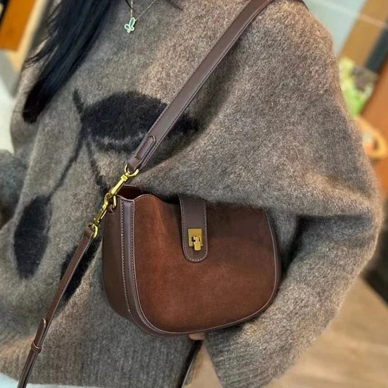 Coffee / 24x9x19cm Women‘s Cowhide Genuine Leather Shoulder Bag Ladies Soft Cow Real Leather Handbag Female Fashion Luxury Design Crossbody Bags