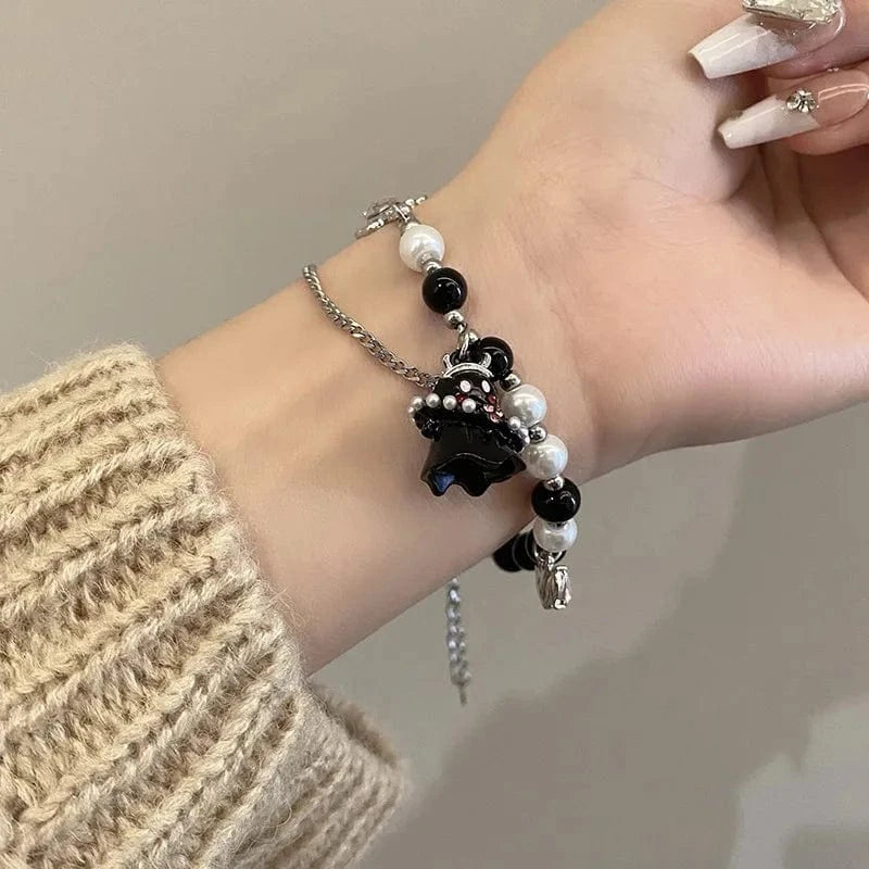 Cold And High-End Style Ghost Bead Bracelet Cat Bracelet Sweet And Cool Spicy Girl Beaded Handmade Adjustable Bracelets Jewelry