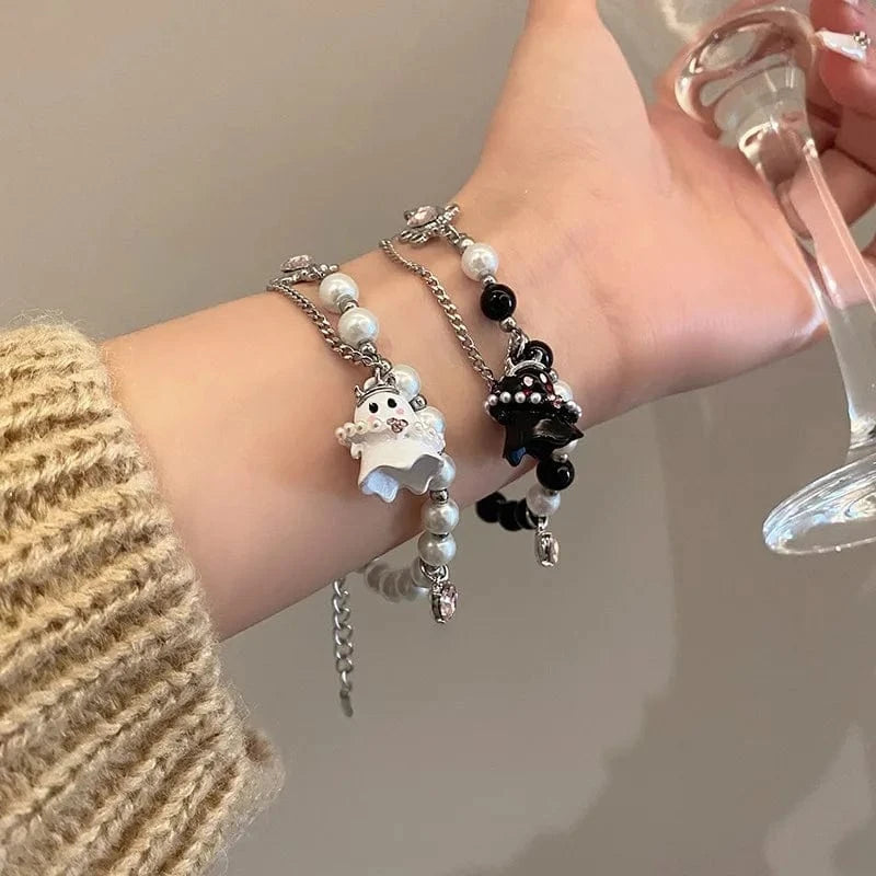 Cold And High-End Style Ghost Bead Bracelet Cat Bracelet Sweet And Cool Spicy Girl Beaded Handmade Adjustable Bracelets Jewelry