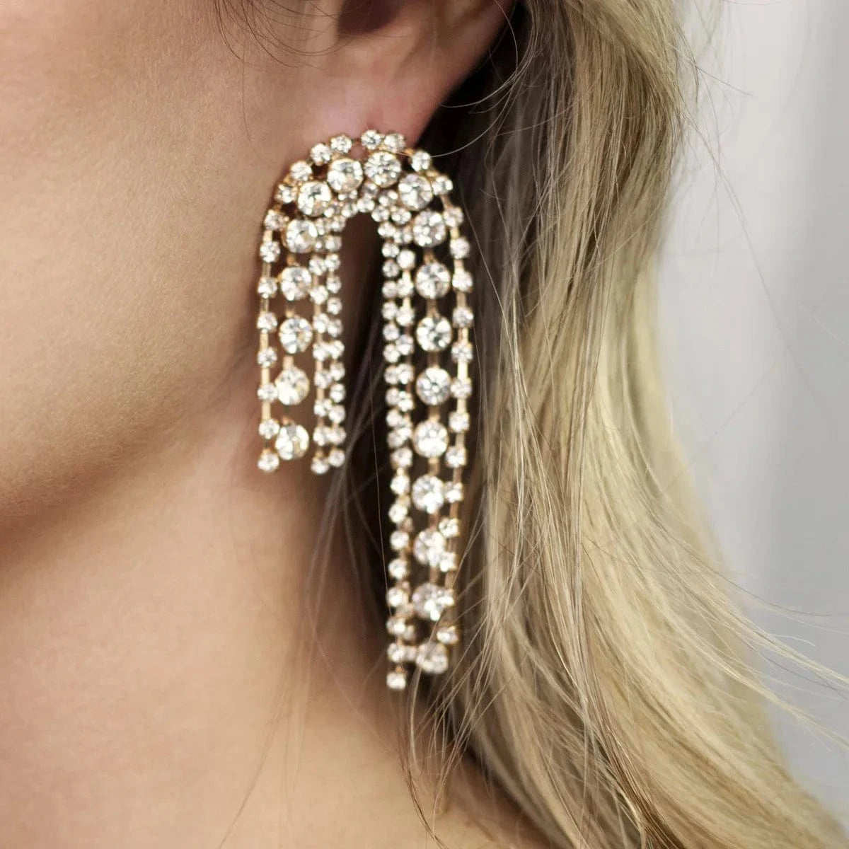 Colorful Tassel Earrings Statement for Women Wholesale Fashion Jewelry Rhinestone Earrings