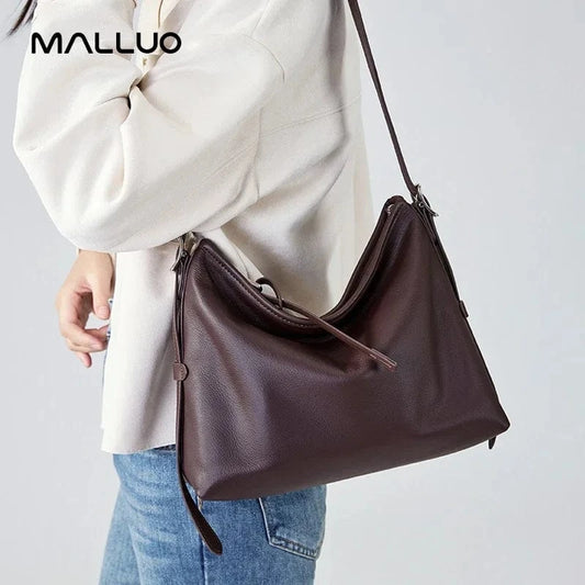 Cowhide Genuine Leather Handbags Women Casual Shoulder Bag Female Fashion Shopping Retro Large Luxury Designer Ladies Bags New