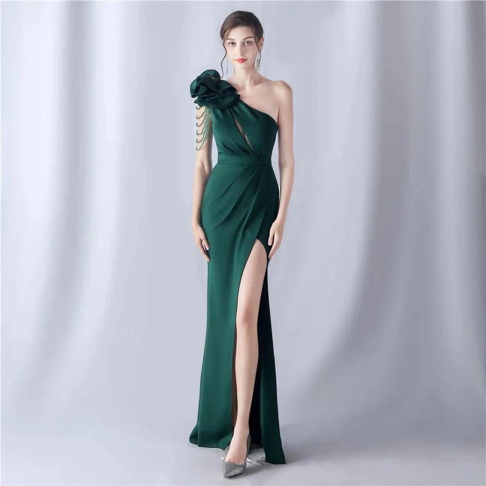 Craft Flower And Beaded Craft New Foreign Trade 2024 High-end Evening Dress