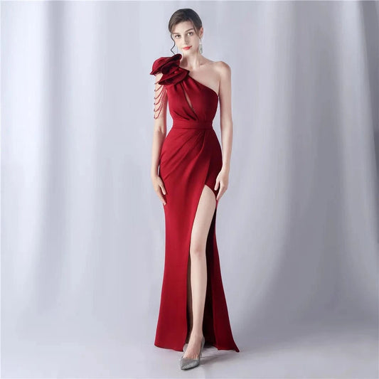 Craft Flower And Beaded Craft New Foreign Trade 2024 High-end Evening Dress