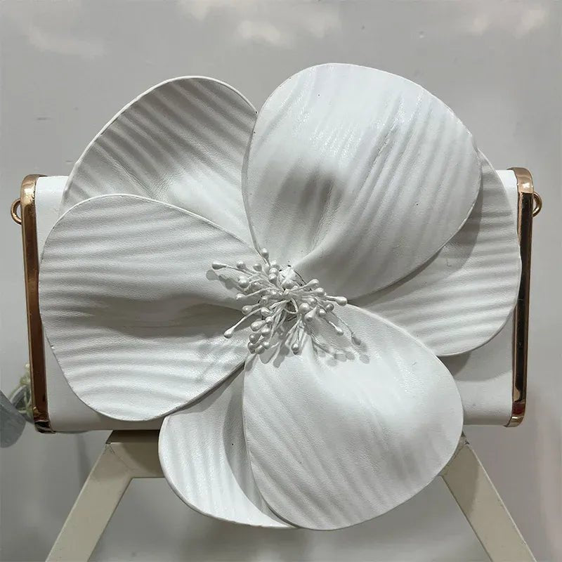 Creative Flower Small Square Bag Fashion Texture Versatile Elegant Crossbody Chain Bag High - grade Leather Irregular Clutch Bag - SN Wigs & More