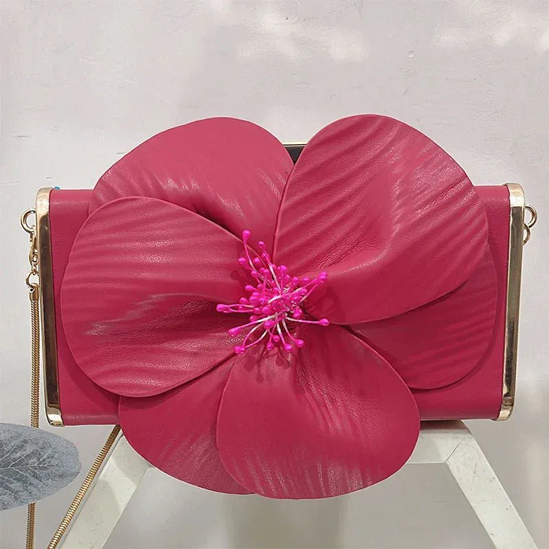 Creative Flower Small Square Bag Fashion Texture Versatile Elegant Crossbody Chain Bag High - grade Leather Irregular Clutch Bag - SN Wigs & More