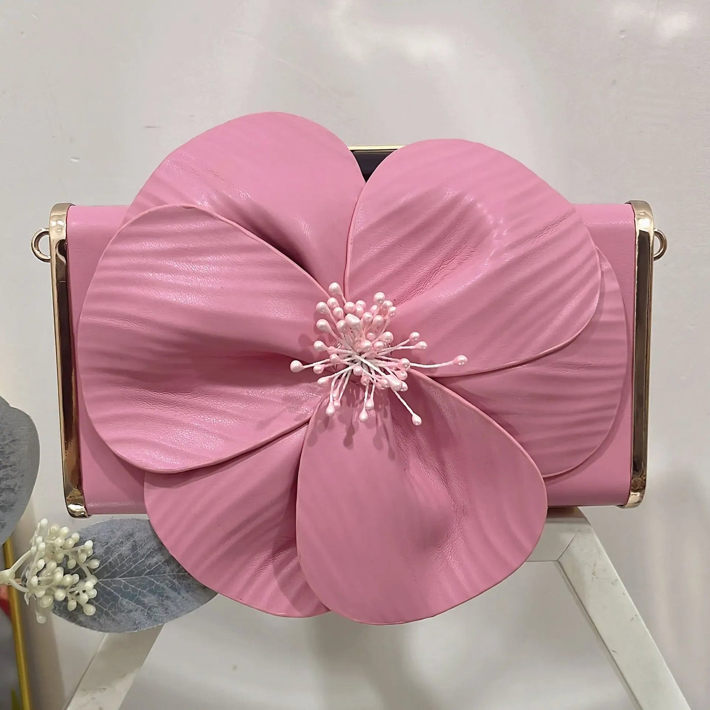 Creative Flower Small Square Bag Fashion Texture Versatile Elegant Crossbody Chain Bag High - grade Leather Irregular Clutch Bag - SN Wigs & More