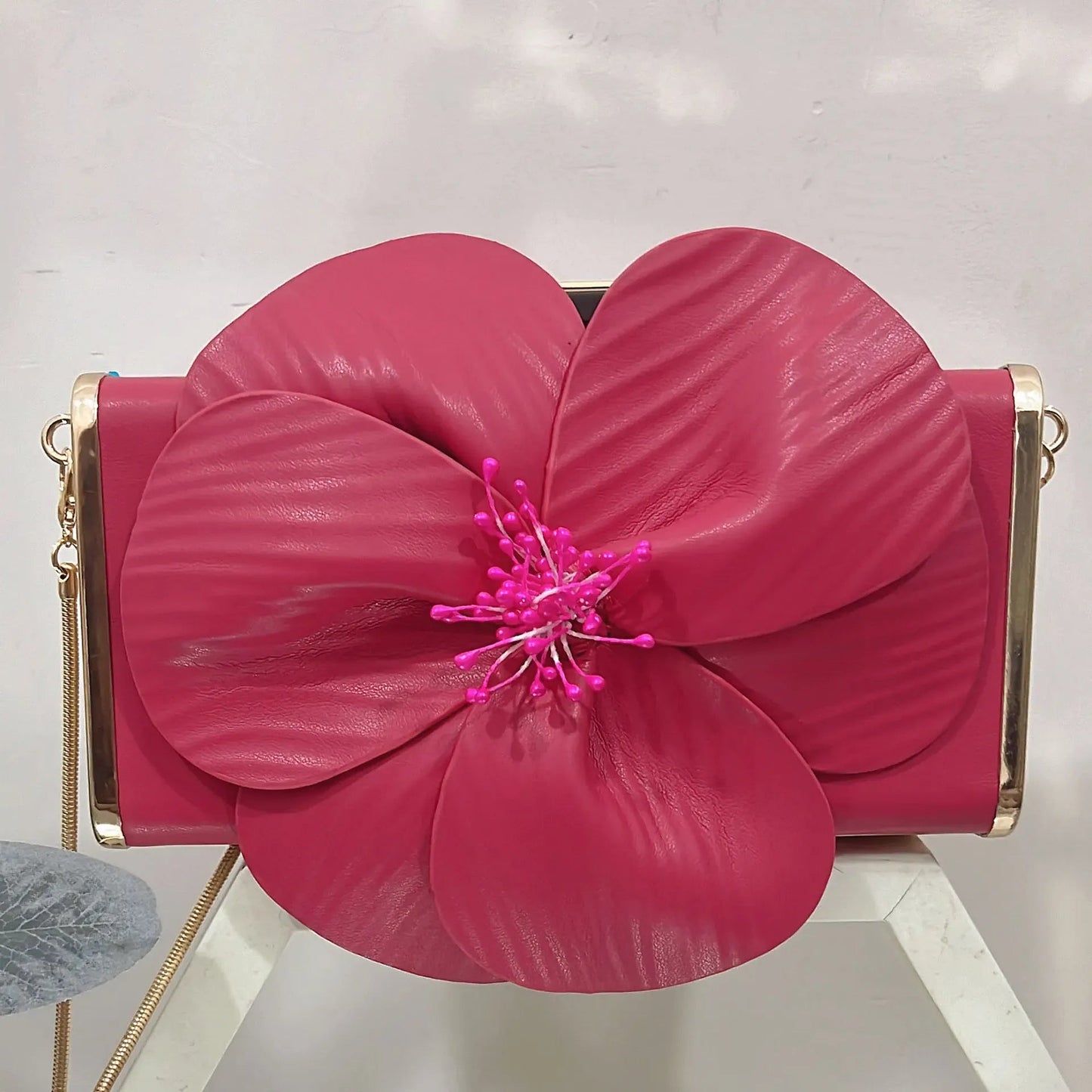 Creative Flower Small Square Bag Fashion Texture Versatile Elegant Crossbody Chain Bag High - grade Leather Irregular Clutch Bag - SN Wigs & More