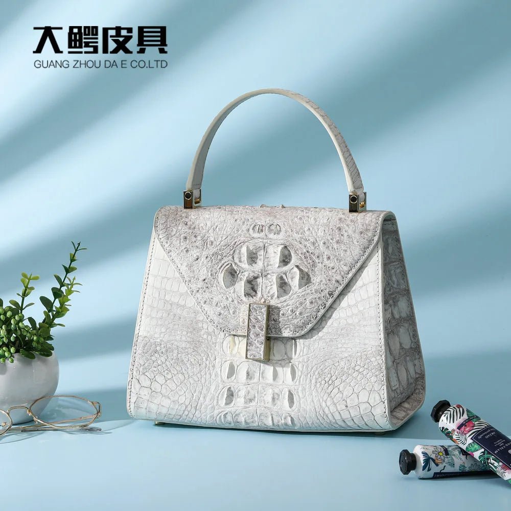 Crossbody Bag Genuine Crocodile Leather Texture Elegant Everyday Timeless Classic Style - SN Wigs & More