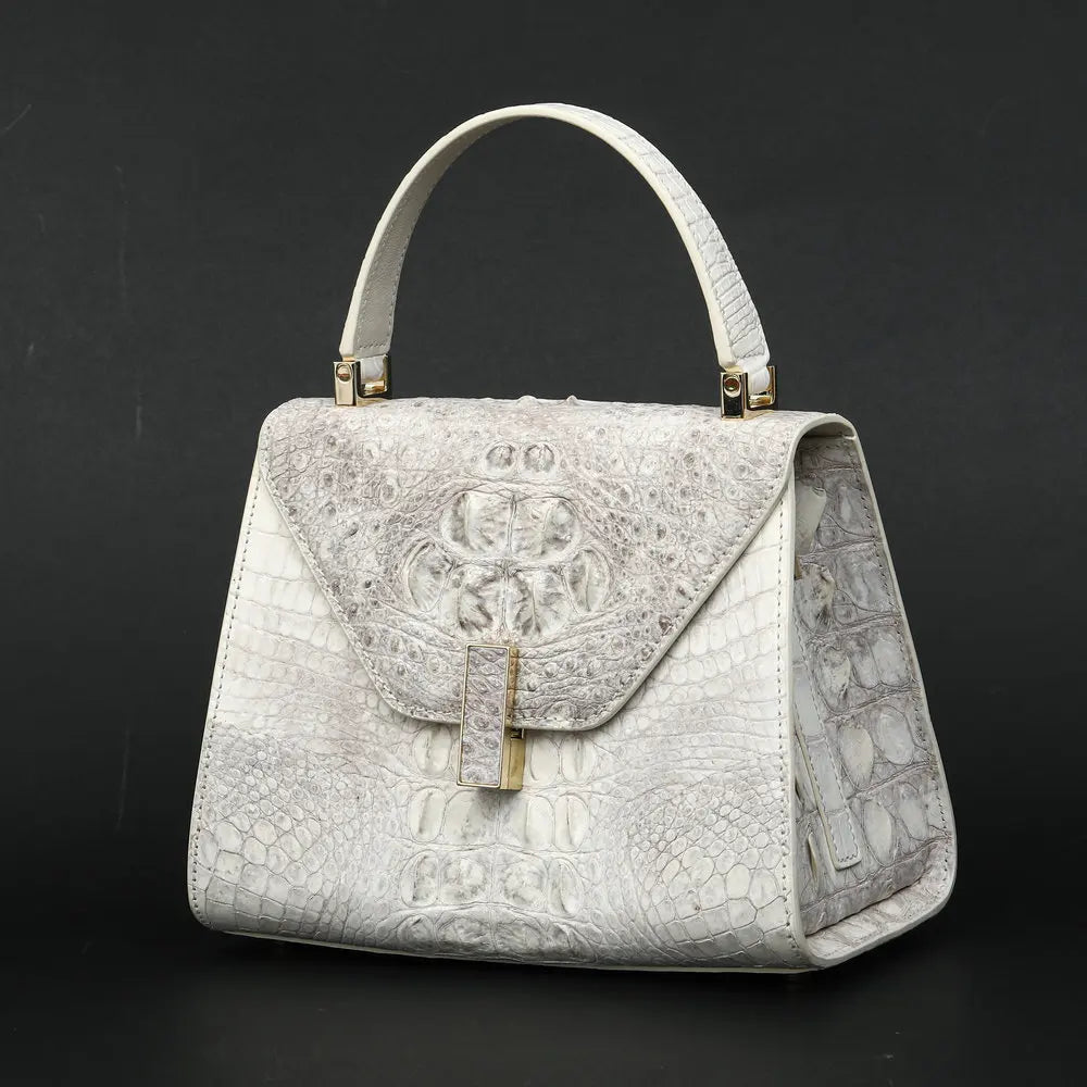 Crossbody Bag Genuine Crocodile Leather Texture Elegant Everyday Timeless Classic Style - SN Wigs & More