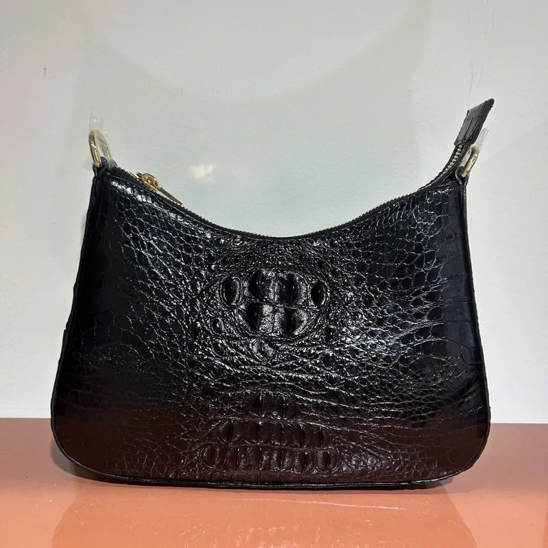 Crossbody Bag With Crocodile Leather Texture For Casual Everyday Chic And Versatile - SN Wigs & More