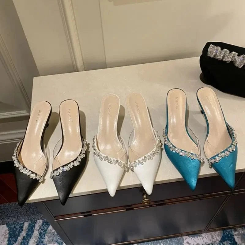 Crystal Rhinestone Dames Schoenen Stiletto Pumps Fashion Glass Transparent Women Heels Shoes for Lady