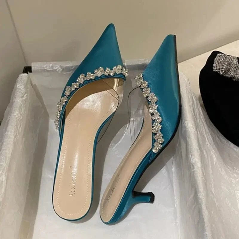 Crystal Rhinestone Dames Schoenen Stiletto Pumps Fashion Glass Transparent Women Heels Shoes for Lady