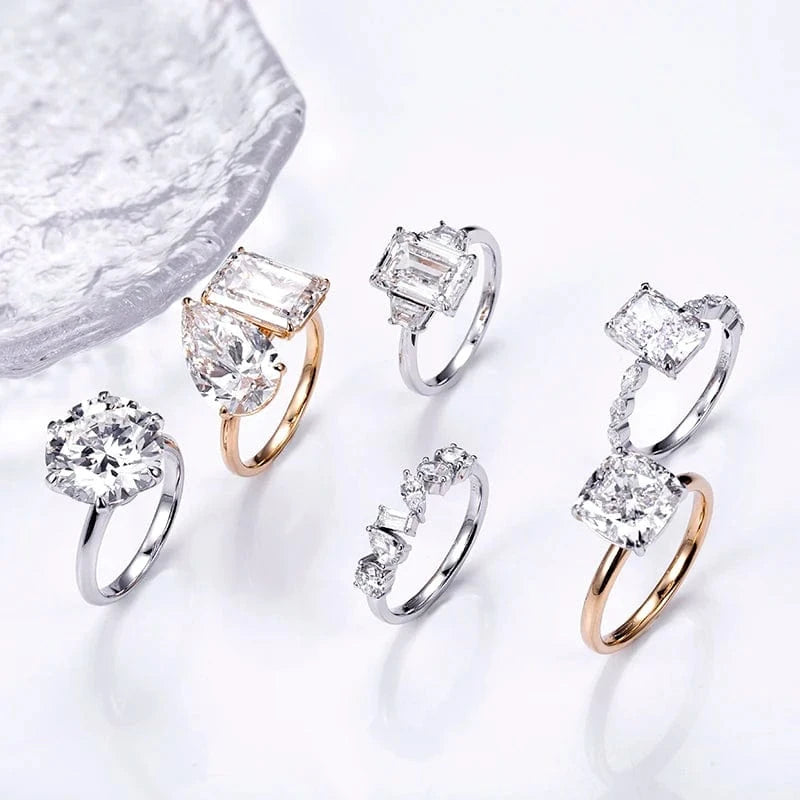 Custom 1ct 2ct 3ct 5ct engagement wedding brand jewelry 14k 18k gold lab grown diamond ring